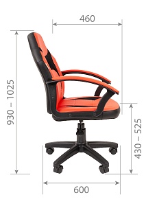Детское компьютерное кресло CHAIRMAN KIDS 110, экокожа/ткань TW, черный/красный